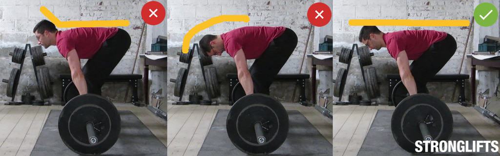 Barbell Row Head Position