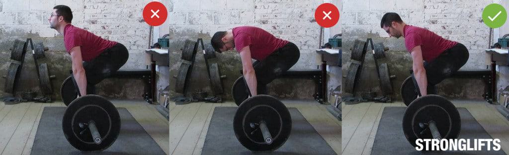 Proper head position on Deadlifts