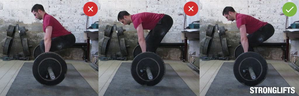 Deadlift hip position