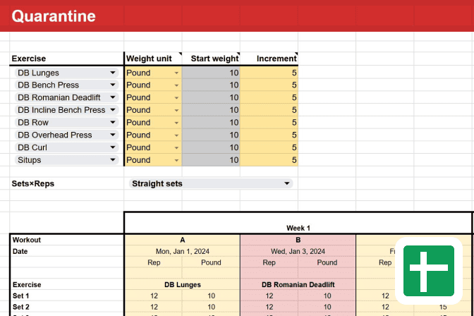 Quarantine Spreadsheet